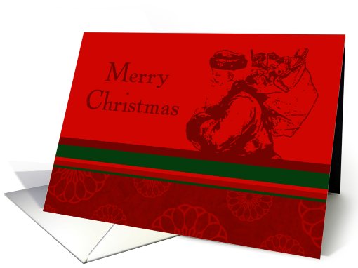 Red and Green Santa Merry Christmas card (487757)