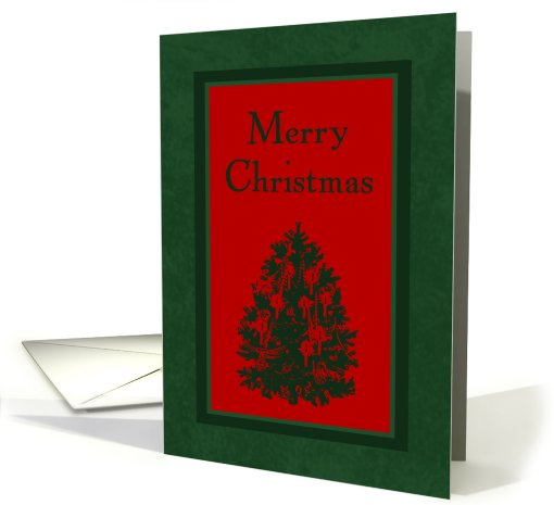 Red and Green Tree Merry Christmas card (509797)