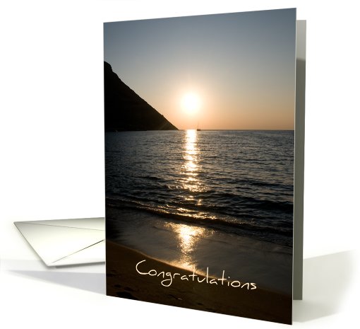 Sunset on Sandy Beach Blank card (510219)
