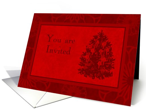 Red Christmas Tree Invitation card (519456)