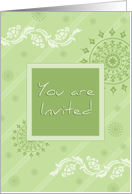 Green Stars Invitation Card