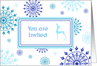 Blue and White Christmas Invitation Card