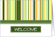 Green Stripes Employee Welcome Card
