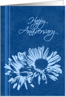 Blue Flowers Happy Anniversary card