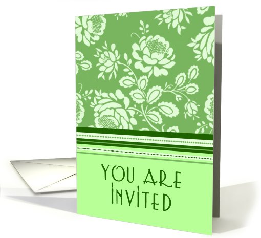 Green Flowers Invitation card (532643)