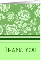 Green Flowers Thank You Card