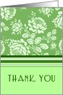 Green Flowers Thank You Card