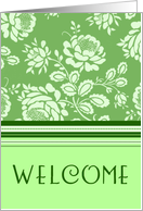 Green Flowers Employee Welcome Card