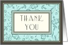 Turquoise Flowers Thank You Card