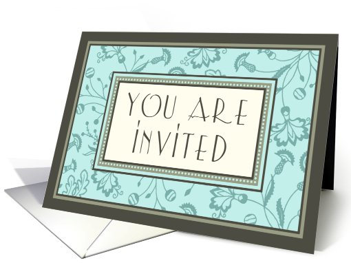 Turquoise Flowers Invitation card (533558)