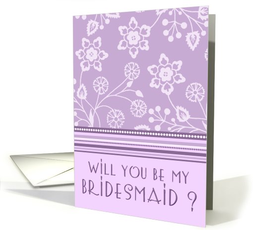 Purple Flowers Bridesmaid Invitation card (533579)