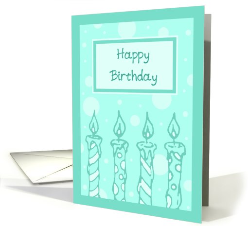 Turquoise Candles Happy Birthday card (533602)