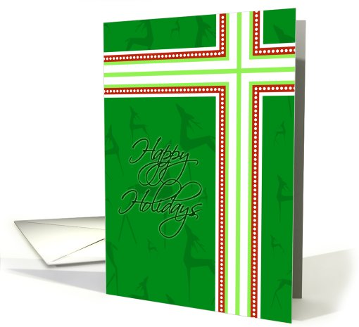 Green Reindeer Happy Holidays card (533606)
