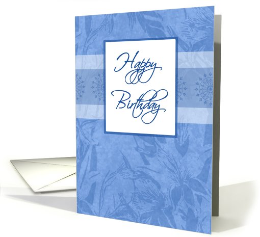 Blue Flowers Happy Birthday card (533608)