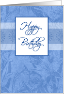 Blue Flowers Happy Birthday Card