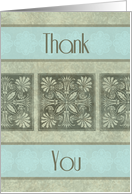 Blue Aged Thank You Card