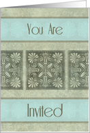 Blue Aged Invitation Card