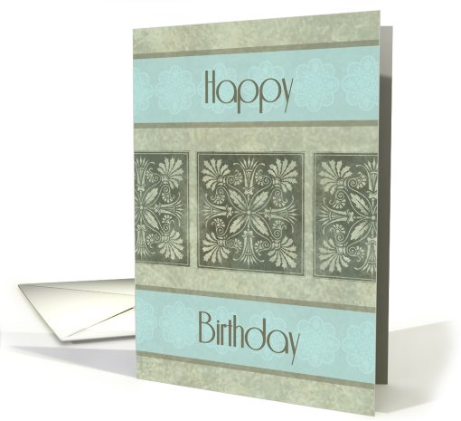 Blue Aged Happy Birthday card (533622)