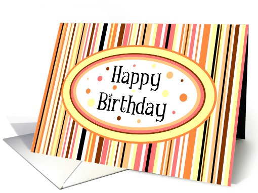 Orange Stripes Birthday card (534475)