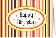 Orange Stripes Birthday Card