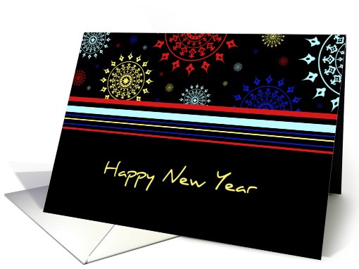 Colorful Business Happy New Year card (534619)