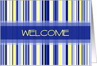 Blue Yellow Stripes Employee Welcome Card