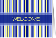 Blue Stripes Welcome to the Neighborhood Card