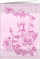 Pink Rose Valentine’s Day Card