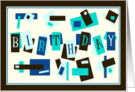 Blue Blocks Birthday Card