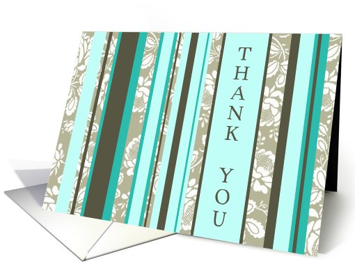 Turquoise Flowers Thank You card (537186)