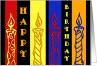 Colorful Candles Birthday Card