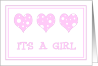 Pink Hearts It’s A Girl Card