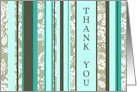 Turquoise Flowers Thank You for the Wedding Gift Card