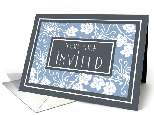 Blue and White Flowers Invitation card (537872)