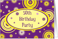 Yellow and Purple 50th Birthday Party Invitation card