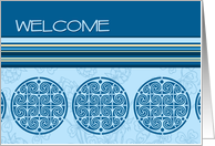 Blue New Customer Welcome Card