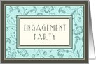 Turquoise Engagement Party Invitation Card