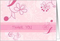 Pink Flowers Thank You for Coming to my Bachelorette Party Card