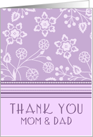 Purple Thank You Parent Card