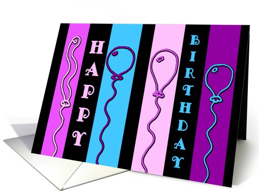 Balloons Happy Birthday card (551795)