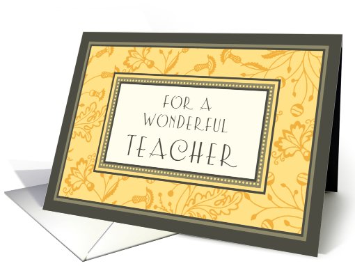 Orange Thank You Teacher card (552809)