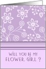 Purple Be my Flower Girl Card