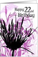 Purple Flowers 22nd Birthday Card