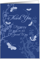 Blue Thank You for Wedding Gift Card