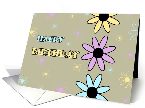 Flowers Happy Birthday card (555190)