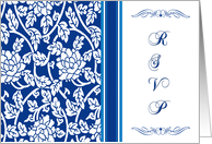 Blue Flowers RSVP Card