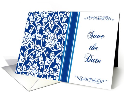 Blue Flowers Save the Date card (556058)
