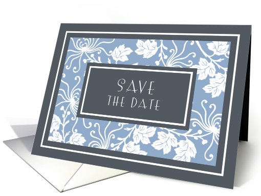 Blue Flowers Save the Date Wedding card (556582)