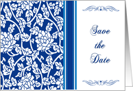 Blue Flowers Save the Date Wedding Card