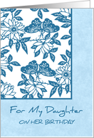 Blue Flowers Daughter Birthday Card